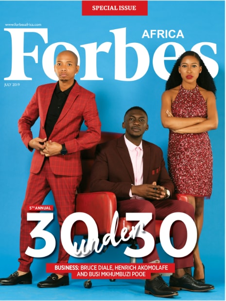 Young African entrepreneurs featured on Forbes Africa's 30 Under 30 list 2019.