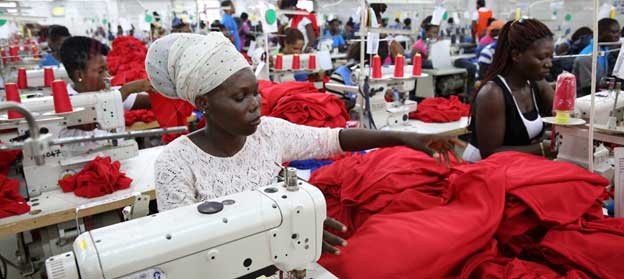 Women working in a textile factory supporting Africa’s free trade initiatives.