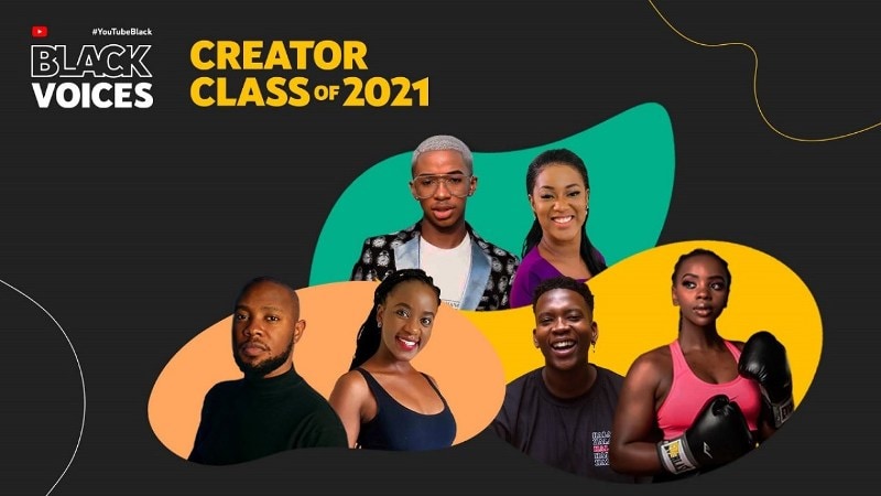 Group of diverse African creators awarded by YouTube Black Voices in 2021.