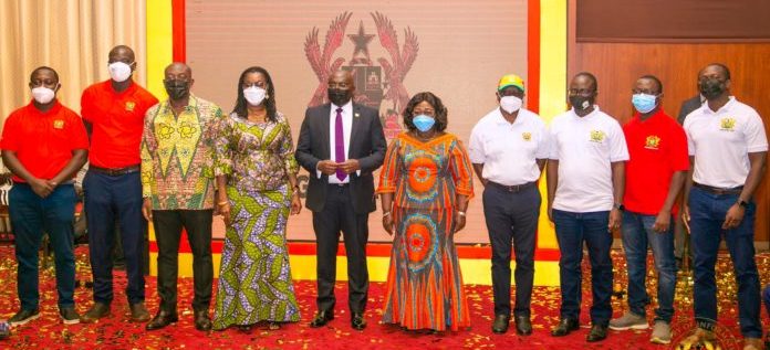Group of fintech and SME representatives at a Ghanaian event promoting digital finance.