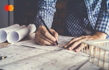 Blueprints and architectural plans for construction projects in Africa and the Middle East.