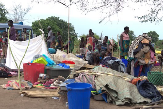 Flooded water sources and damaged sanitation facilities in Malawi caused by Cyclone Ana.