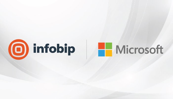 Infobip and Microsoft logos collaborating on digital communication solutions.