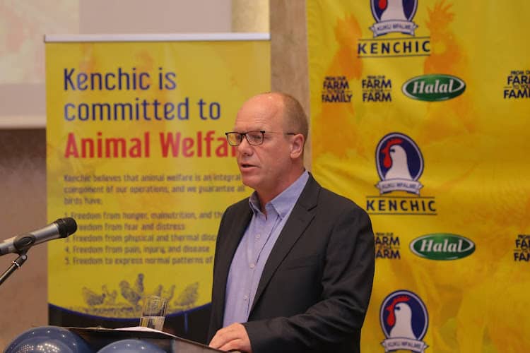 Kenchic representative speaking on food safety and quality concerns at Africa Summit.