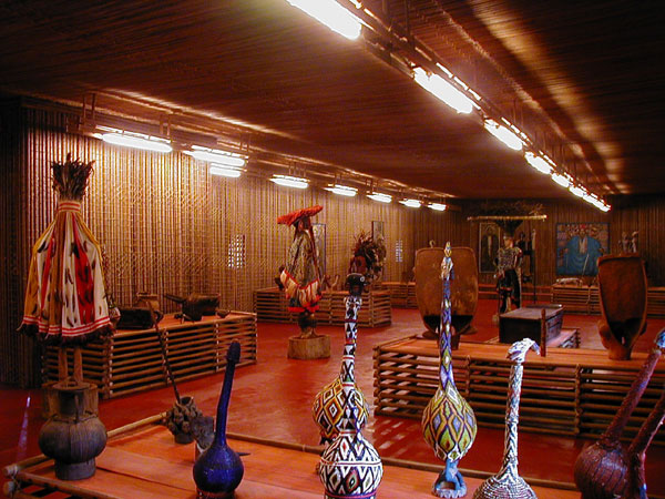 African cultural artifacts and traditional crafts from Cameroon.