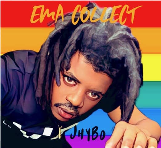 Ema Collect by Jhybo, vibrant album cover with rainbow background and dreadlocks.