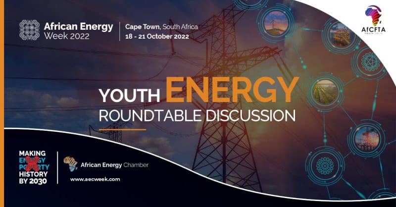 Youth energy roundtable discussion at Africa Energy Week 2022 in Cape Town, South Africa.