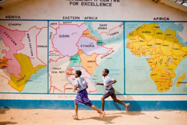 Map of Africa showing the largest countries by land area in Africa.
