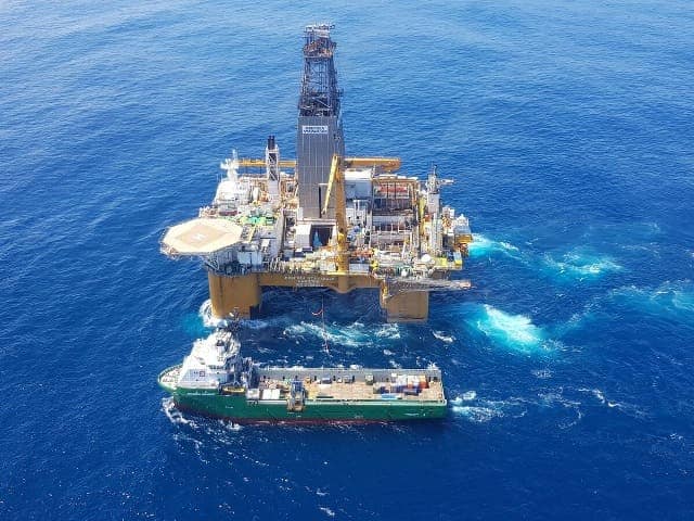Oil drilling platform in South Africa’s offshore gas fields.