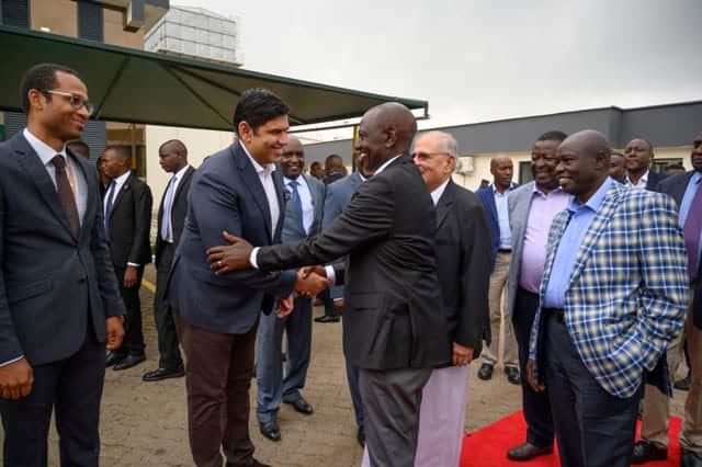 President Ruto at Embakasi SGR grain handling and storage facility.