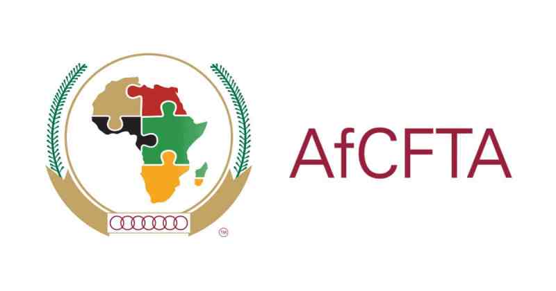 African continent puzzle map with AfCFTA logo, symbolizing unity and trade.