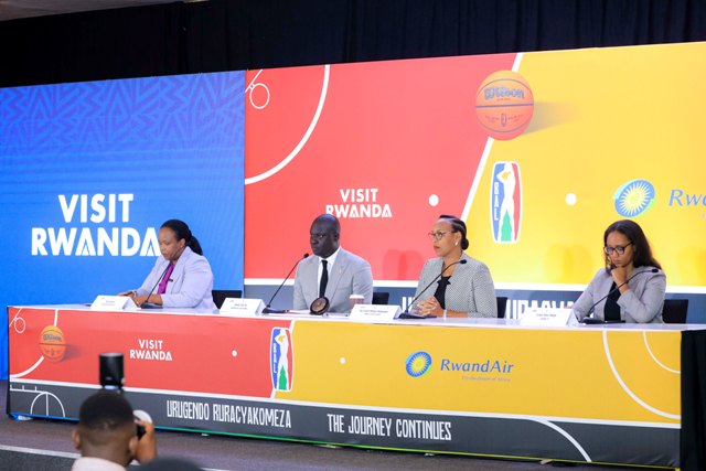 Panel discussion at Basketball Africa League event in Rwanda.