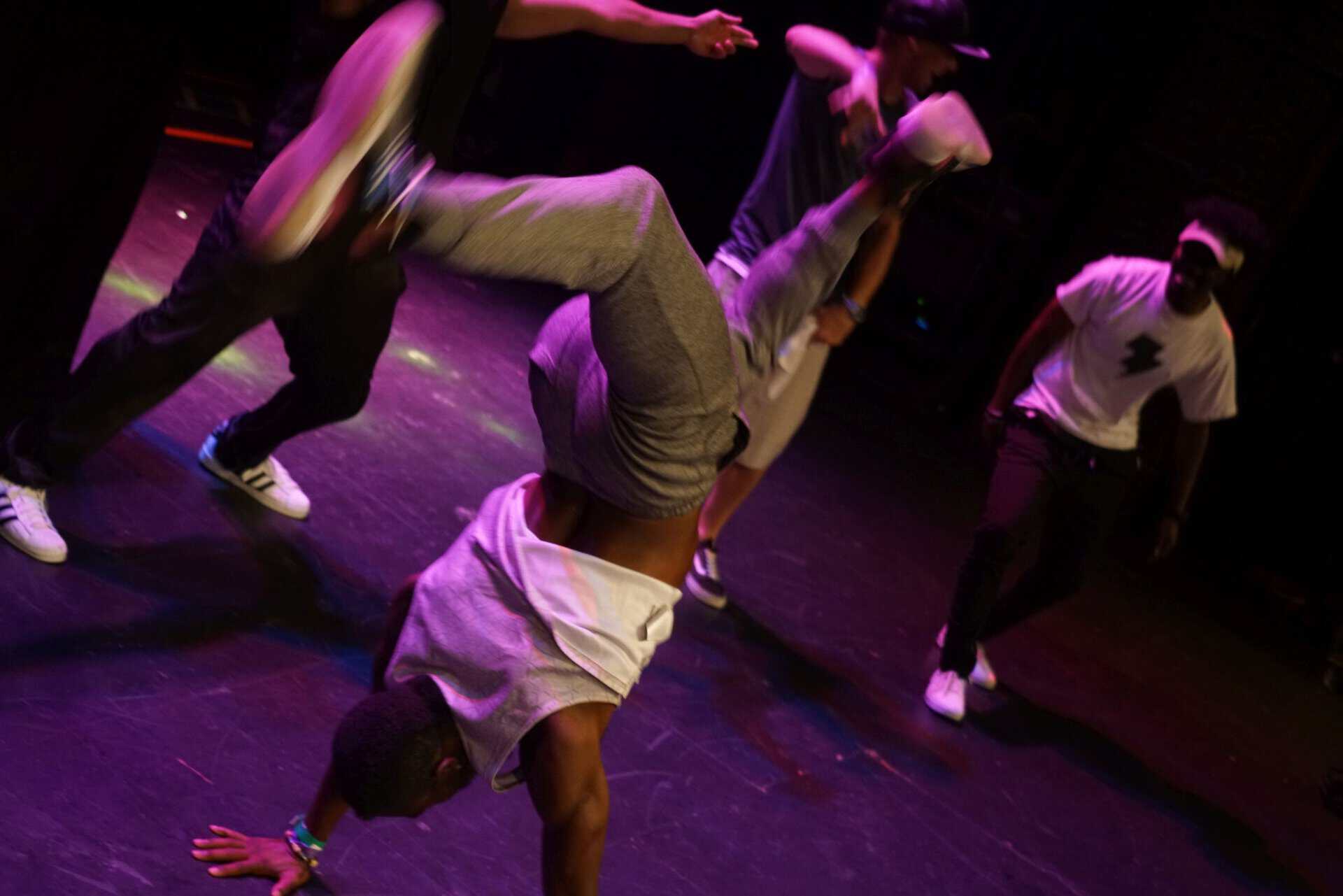 Dance performance celebrating hip hop culture at a community event.