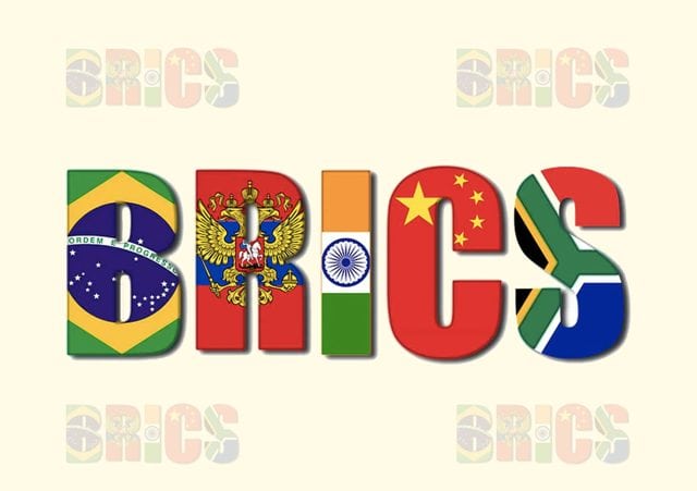 Africa Oil Week logo with flags of Brazil, Russia, India, China, and South Africa.