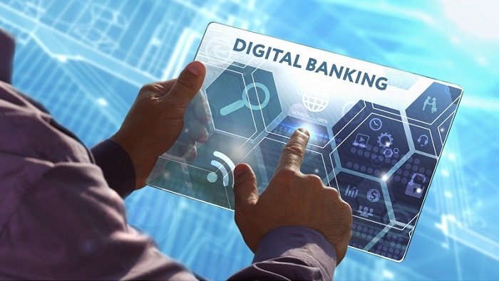 Digital banking technology with African financial growth focus.