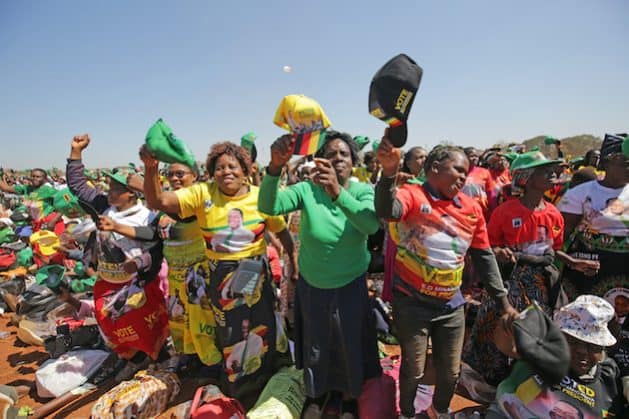 Women rallying for increased female representation in Zimbabwe’s politics.