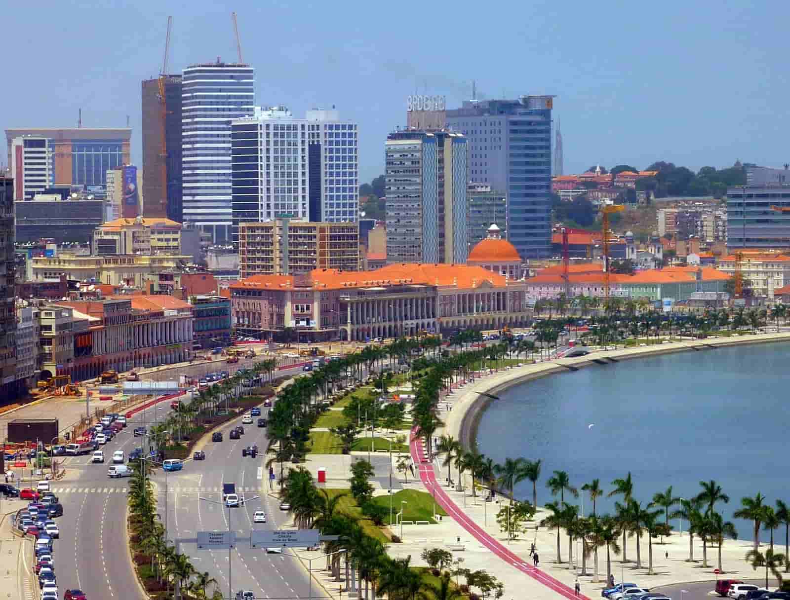 Modern cityscape of Africa with skyscrapers and waterfront view.