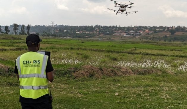 Drone monitoring over grassy fields for malaria vector control in Africa.