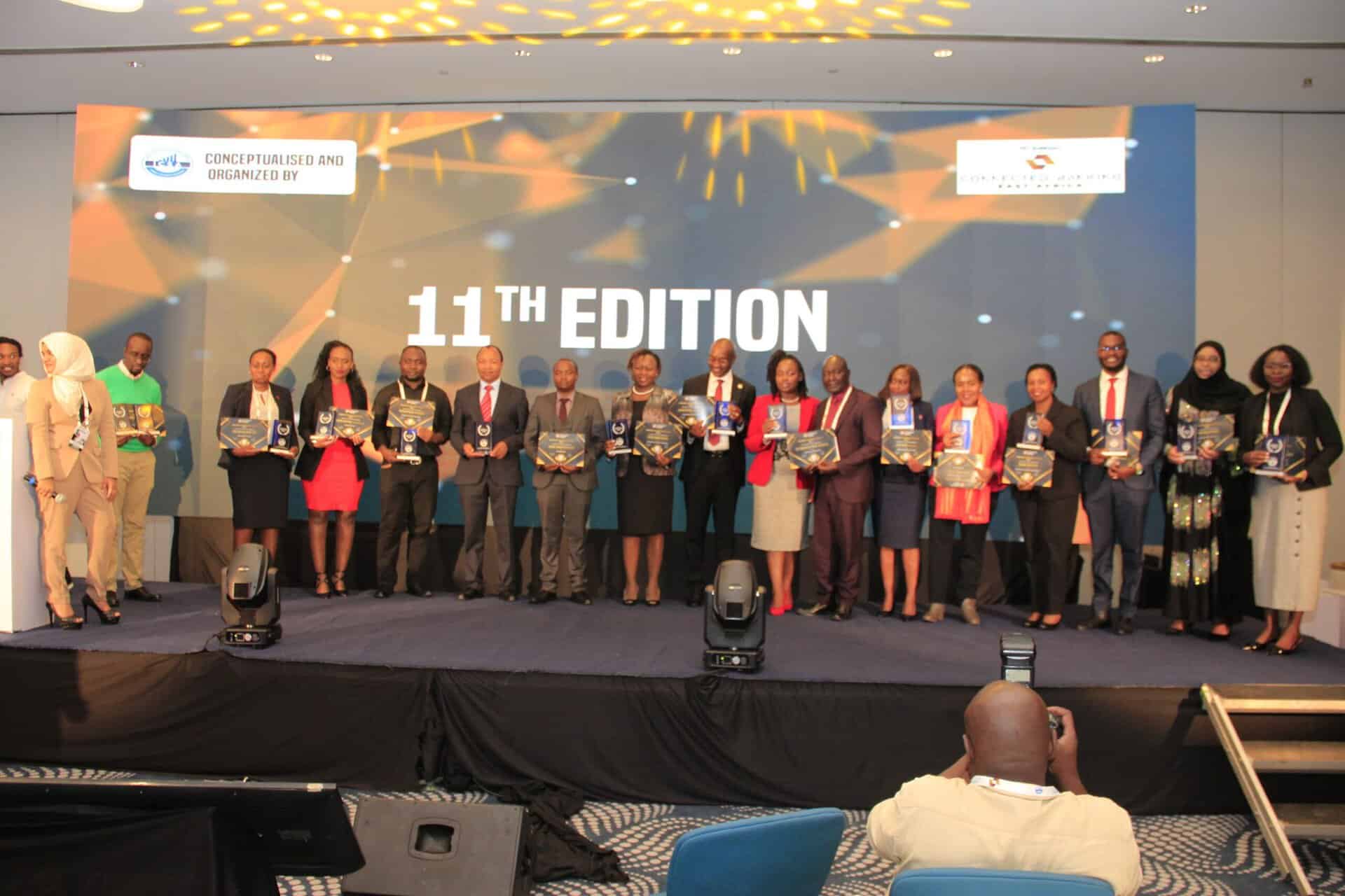 Group of professionals receiving awards at the 11th Edition Connected Banking Summit.