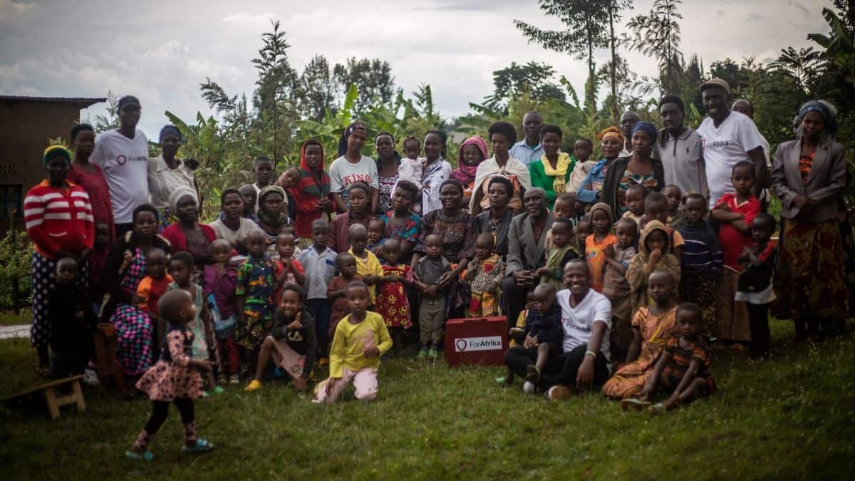 Children and caregivers at a well-functioning ECD center in Africa.