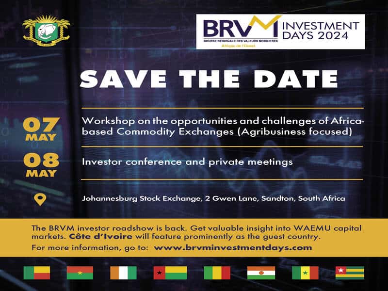 BRVM Johannesburg Roadshow 2024 - Investment Days event in South Africa.