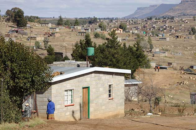 Rural community in Lesotho affected by water infrastructure development.