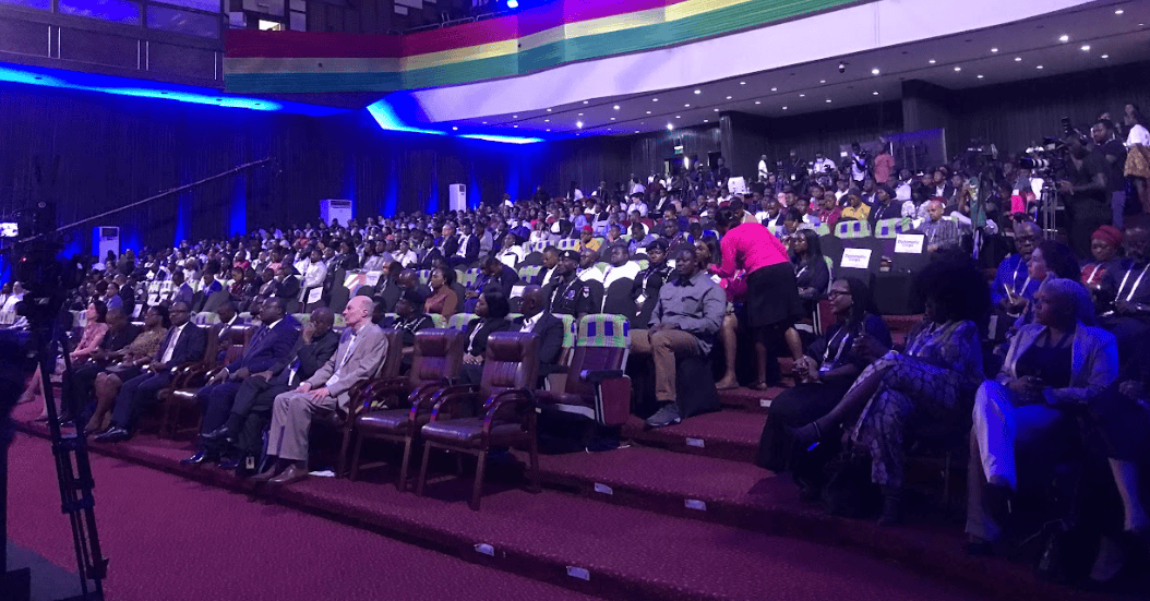 Large audience attending Africa's fintech conference on digital infrastructure.