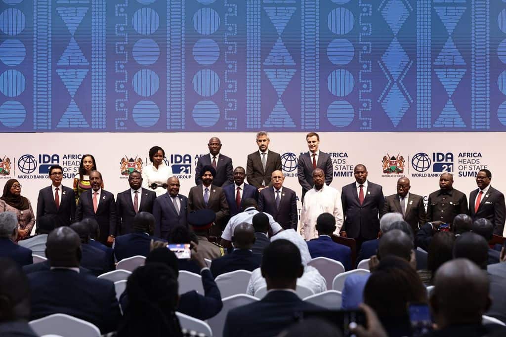 African leaders at economic summit discussing Africa's growth potential.
