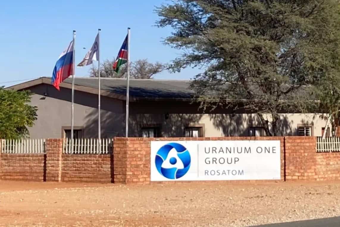 Uranium One Group sign at Rosatom facility in Africa.