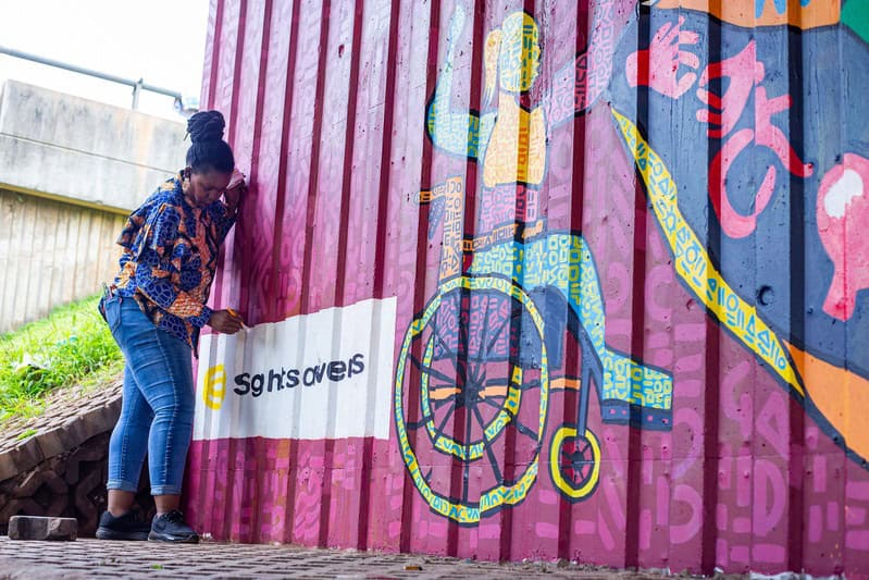 Ella painting mural