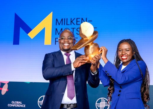 An award ceremony celebrating innovation in agriculture technology in Africa.