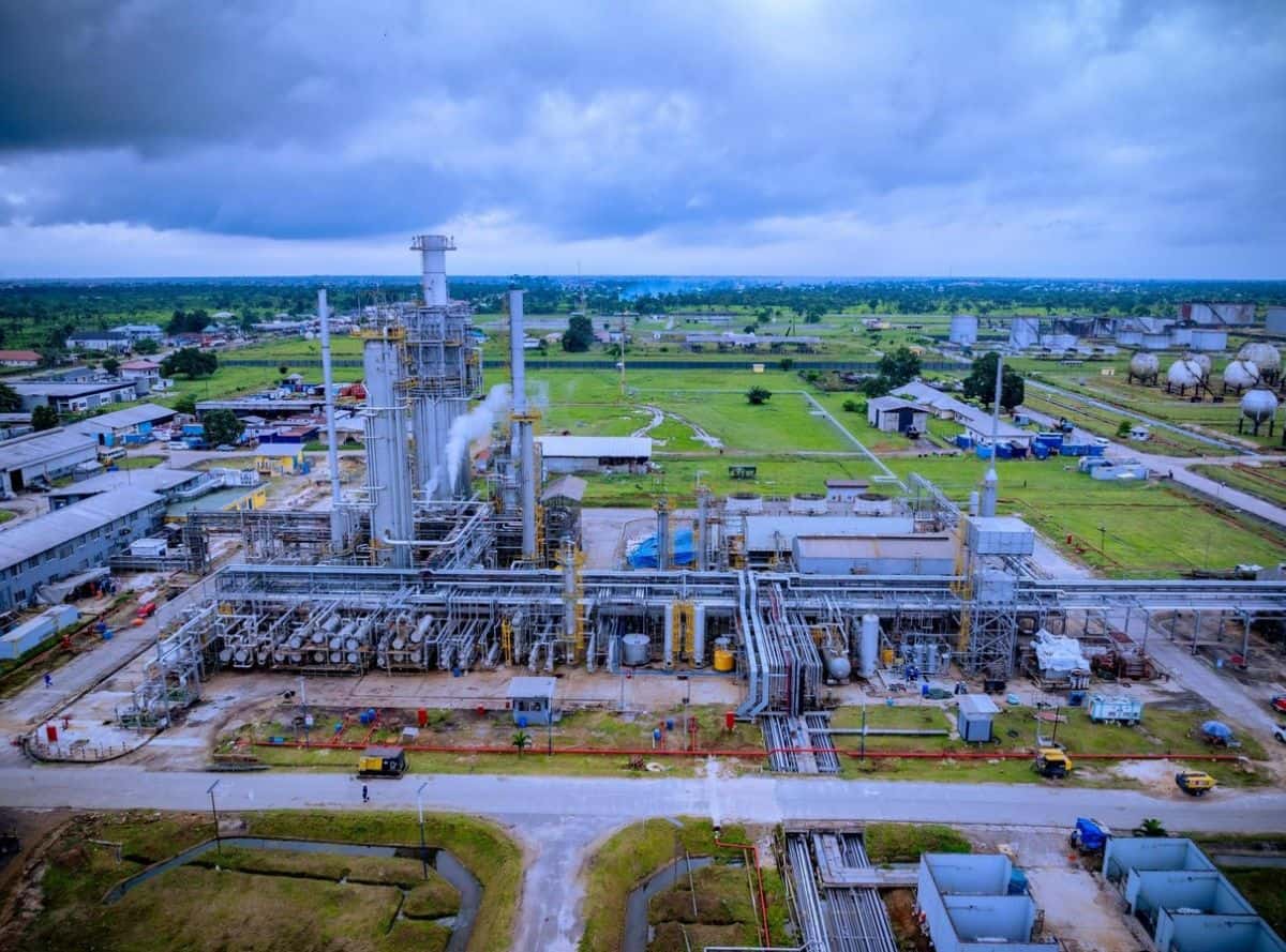 Oil refinery in Kenya with industrial infrastructure and pipelines.