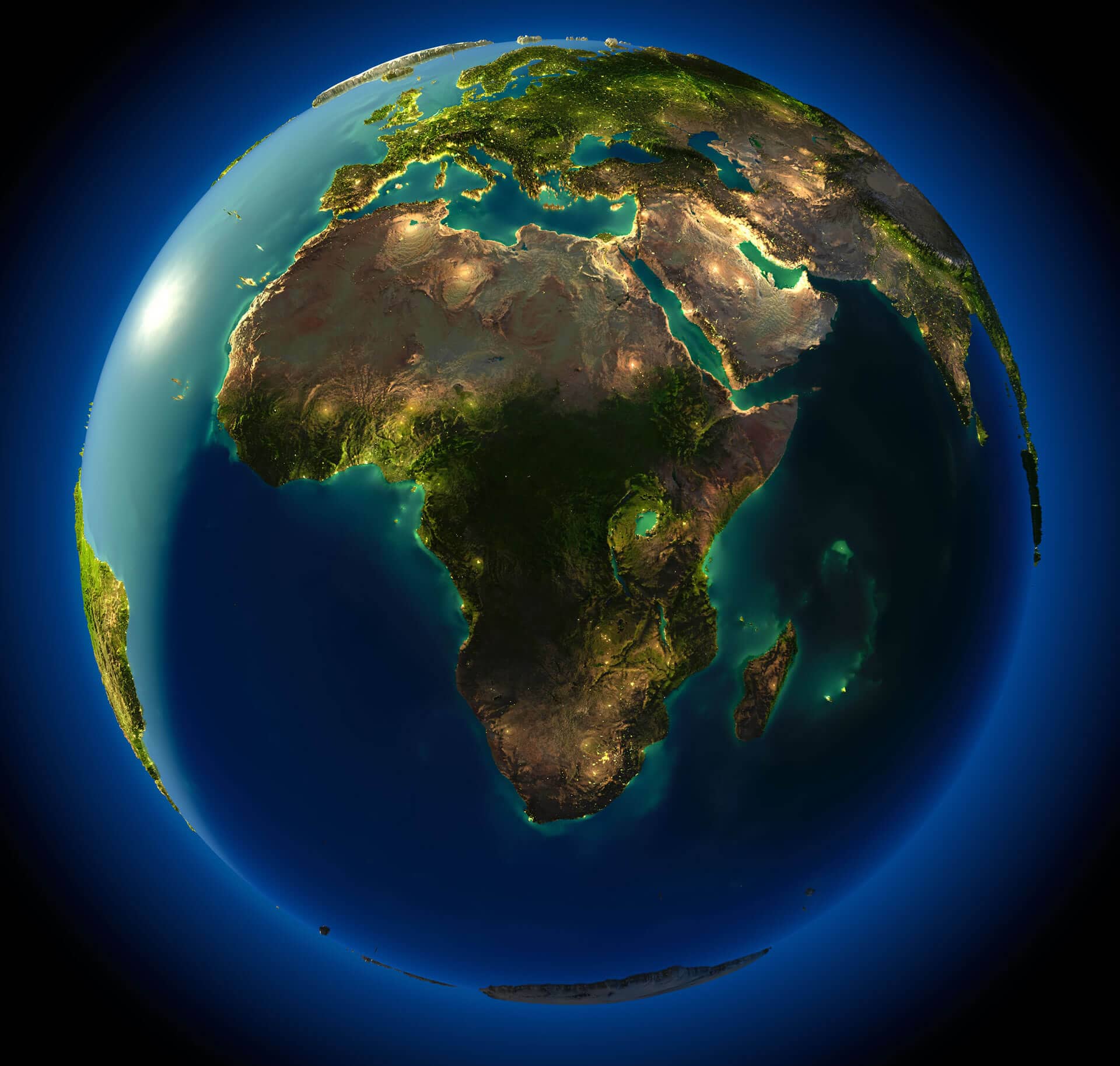 Earth view highlighting Africa's diverse landscapes and growth potential.