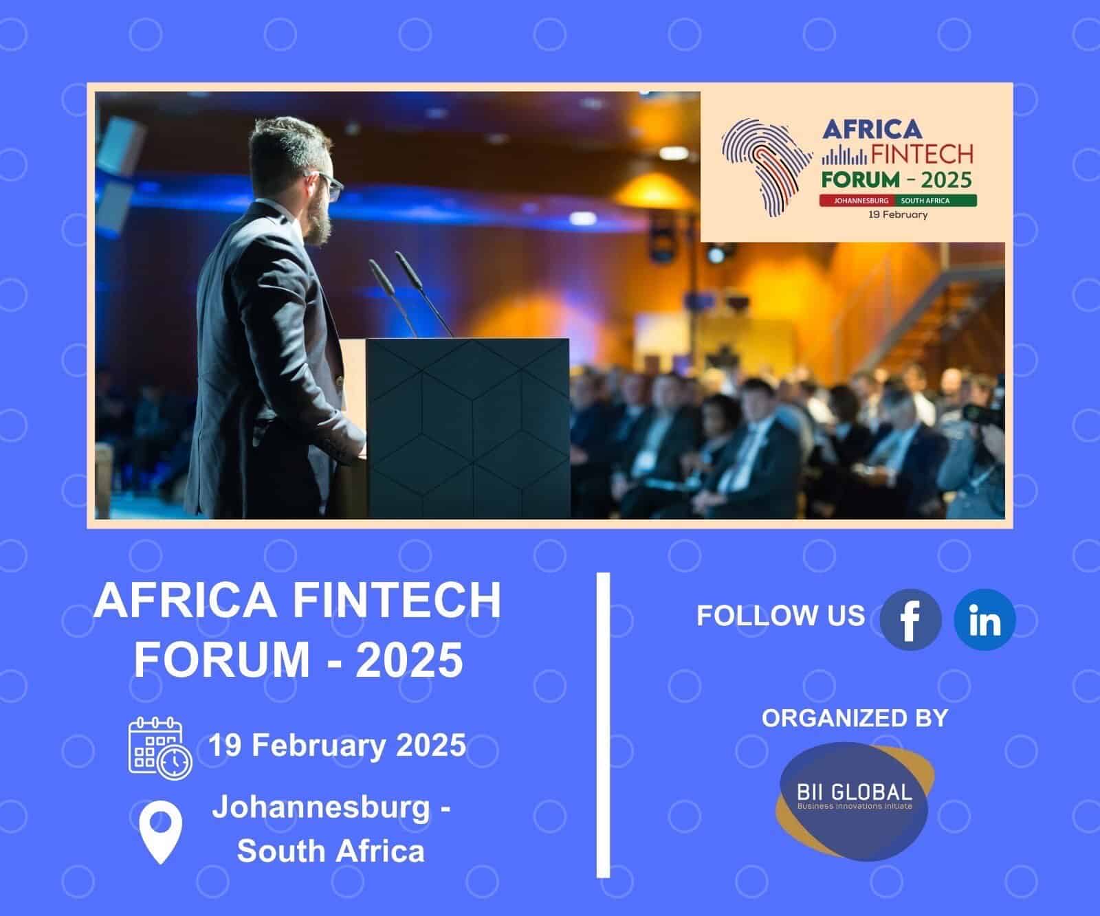 Fintech conference at Africa Fintech Forum 2025 in Johannesburg, South Africa.