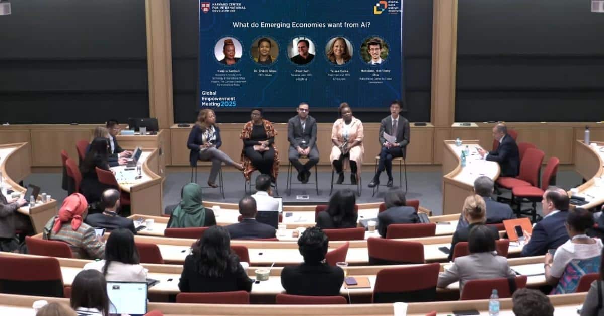 Panel discussion on AI needs in emerging economies at global summit.