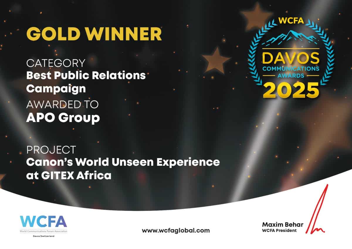 APO Group Wins Gold And Bronze At The 2025 Davos Communications Awards For Canon Central And North Africa Campaigns