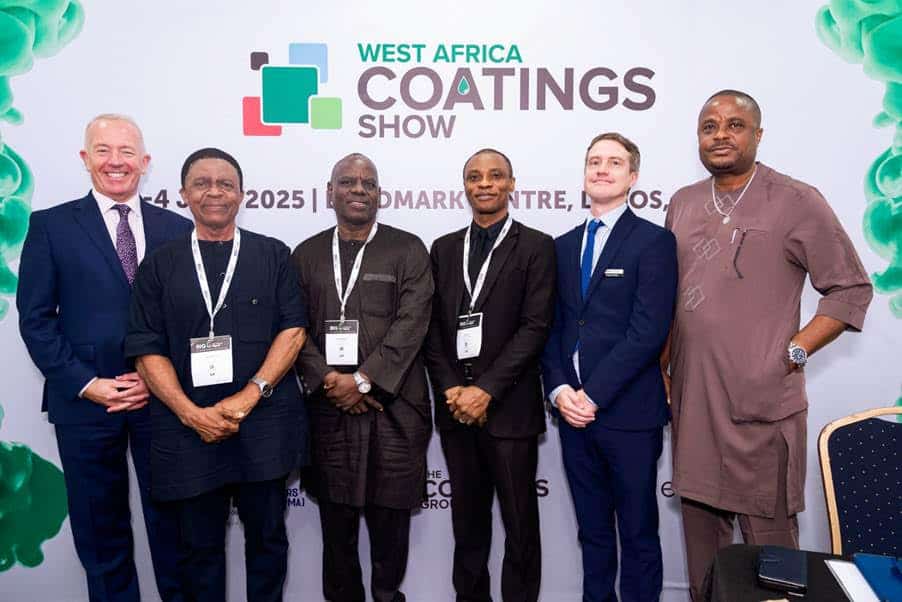 Group of professionals at West Africa Coatings Show in Lagos, Nigeria.