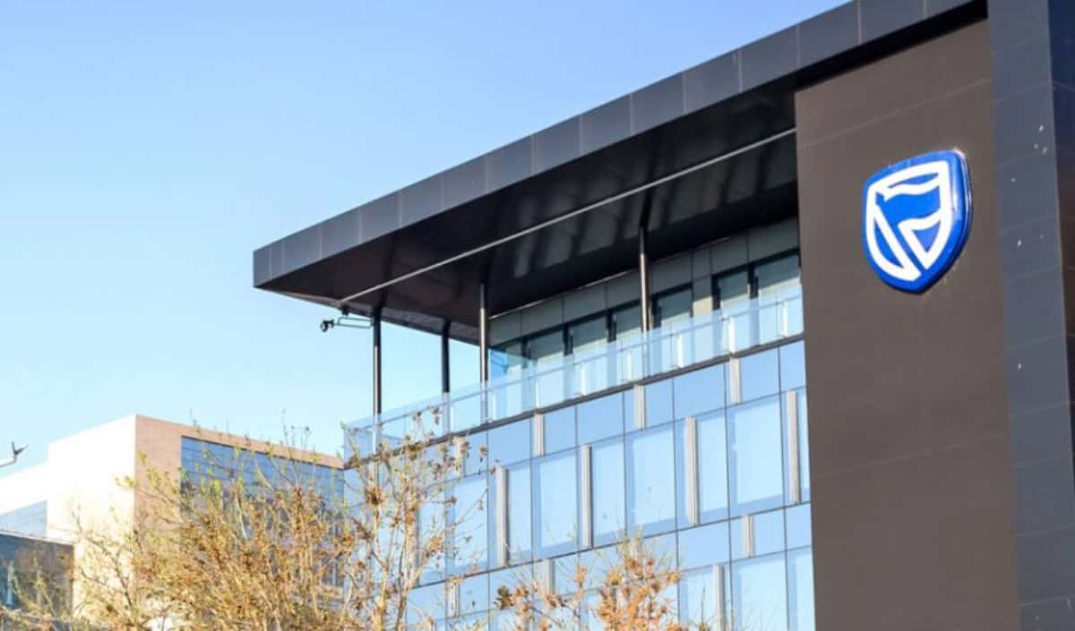 Bank building with Shield logo at US–Africa Business Summit.