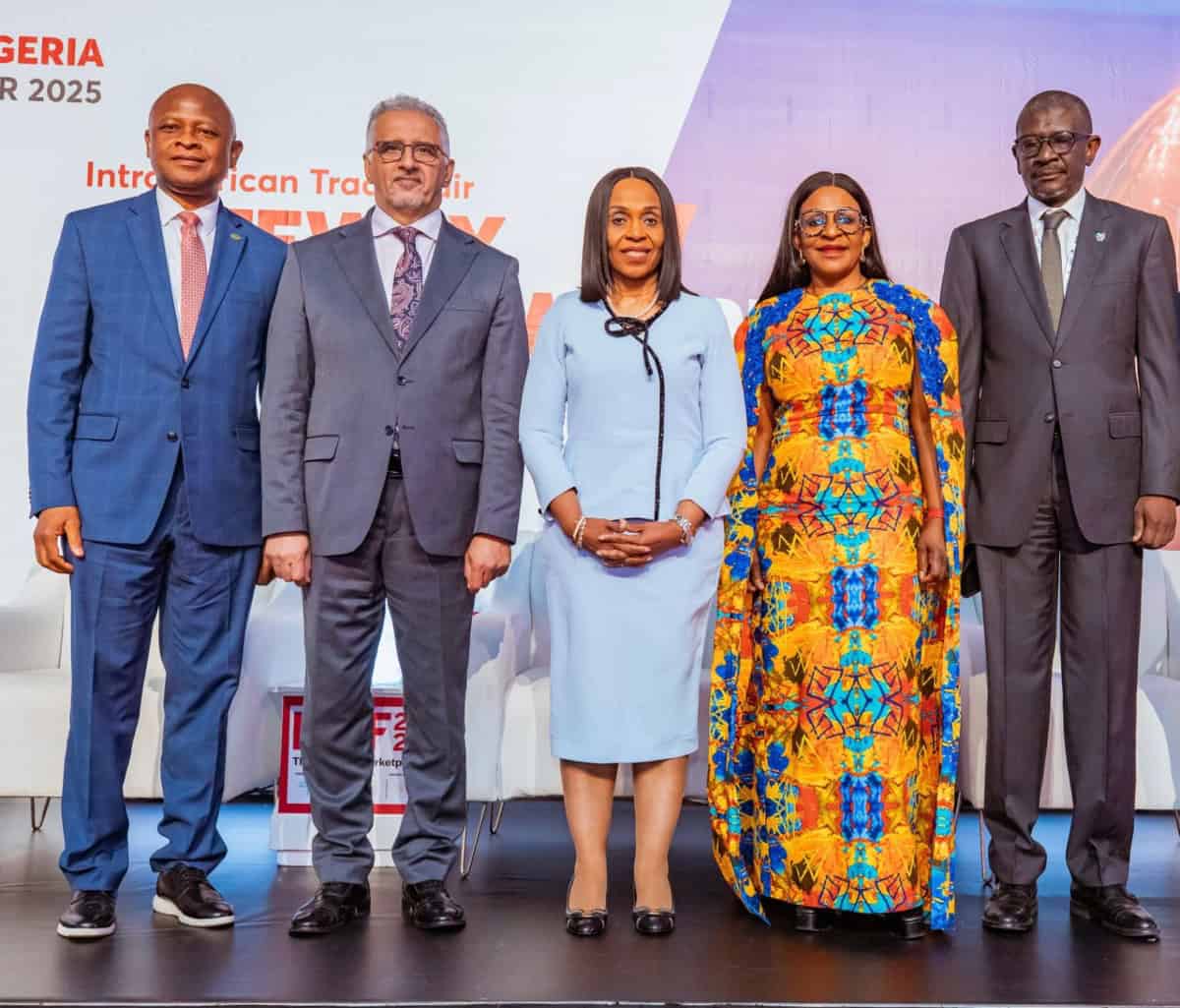 Diverse African business professionals at a conference on intra-African trade growth under AfCFTA.