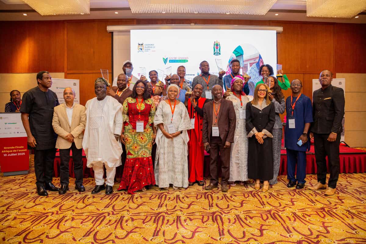 African innovators celebrating at Fortify Forward winners event on tackling malnutrition.
