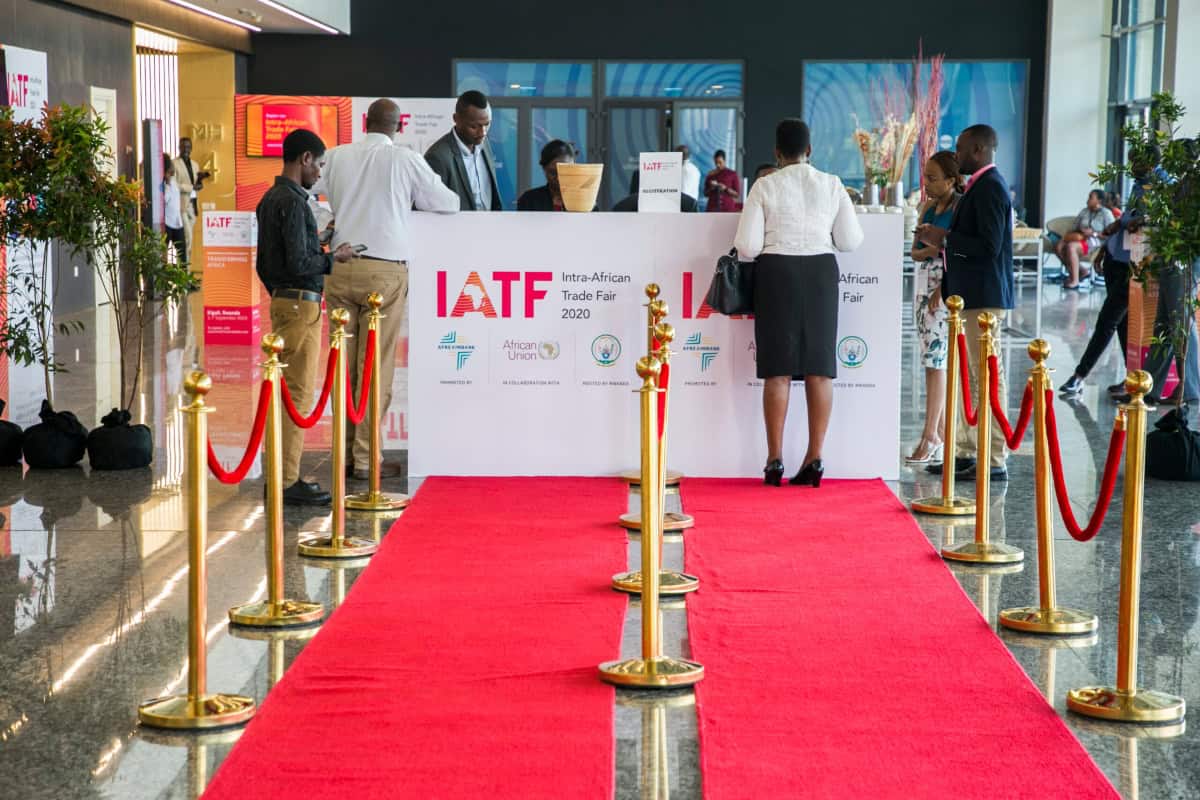 Intra-African Trade Fair 2025 welcomes Arise IIP as official partner at registration area.