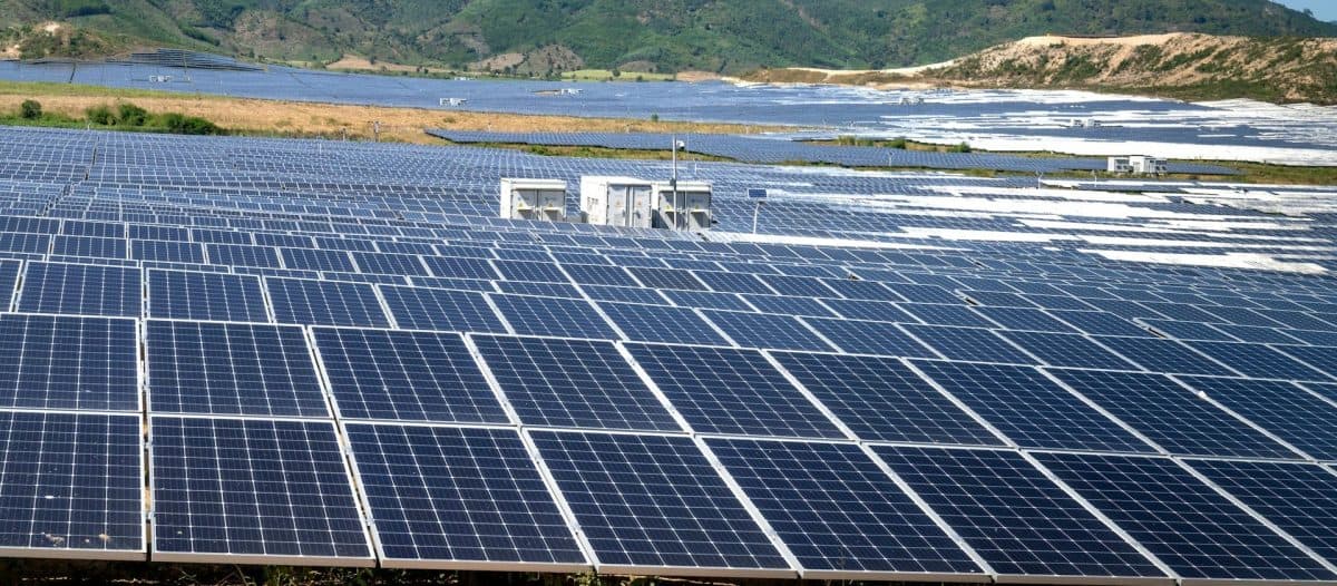 Solar panels powering Africa's green economy growth.