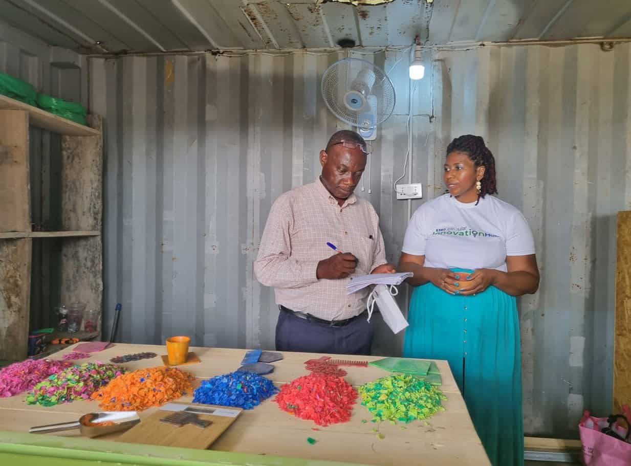Recycling community leaders discuss sustainable waste management in Africa.