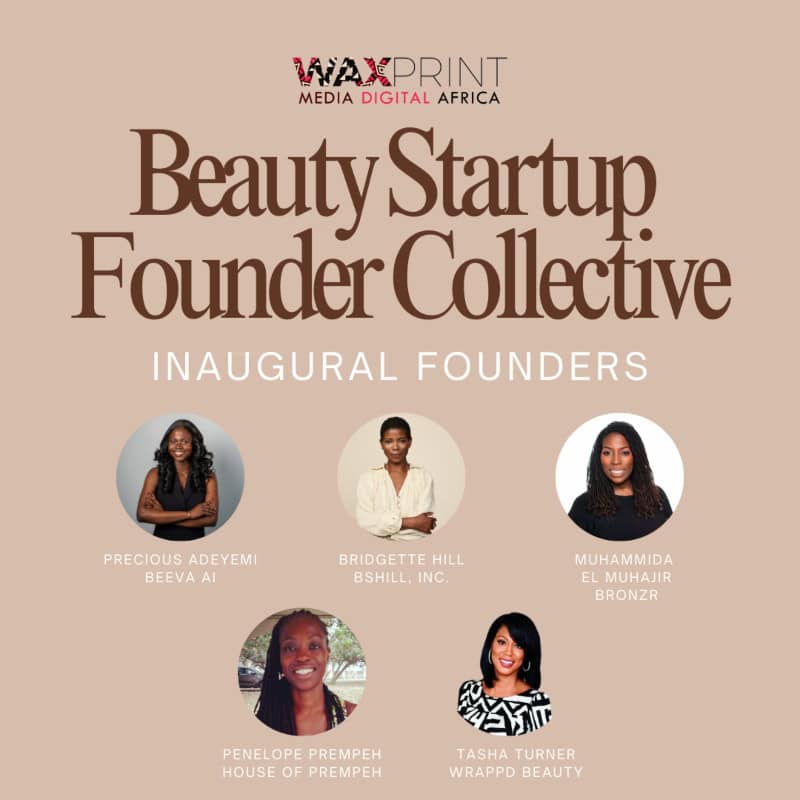 Elegant group photo of diverse women entrepreneurs at the Beauty Startup Founder Collective event.