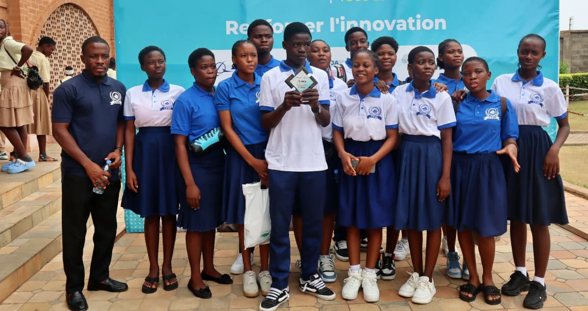 Young students in Togo participate in a youth entrepreneurship program supported by JA Africa, YMCA,.