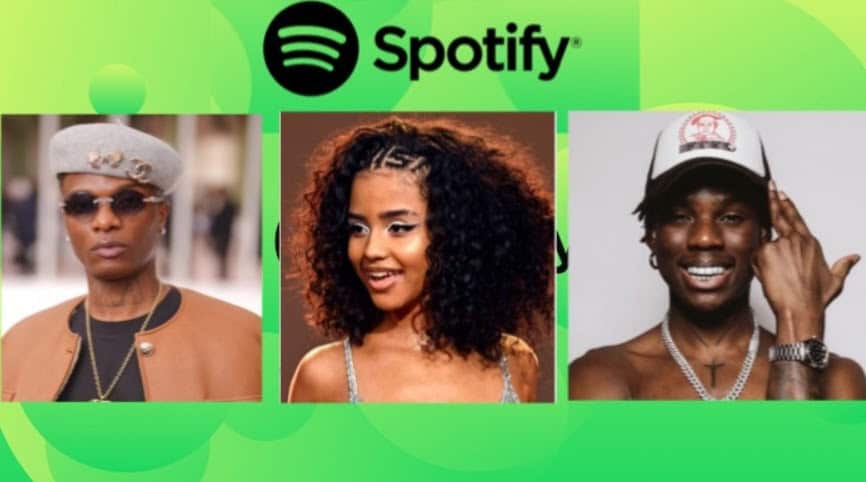 Tyla, Rema, and Wizkid featured on Spotify's list of top African pop artists.