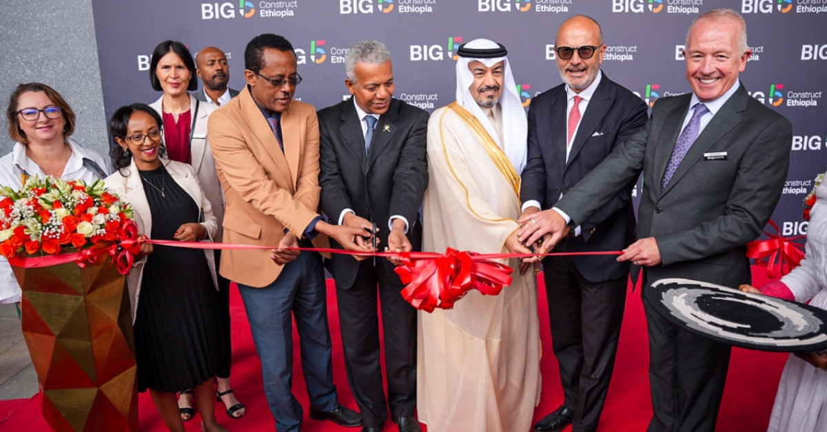 Key leaders at Big 5 Construct Ethiopia opening in Addis Ababa, promoting low-carbon construction.