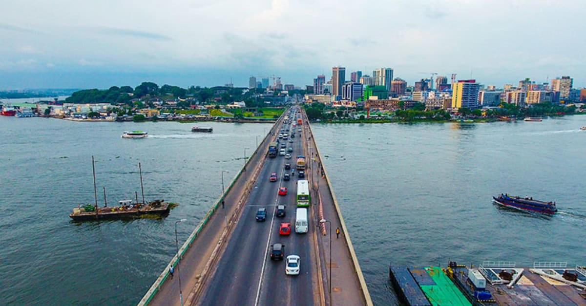 Bridge connecting Abidjan to the city skyline.