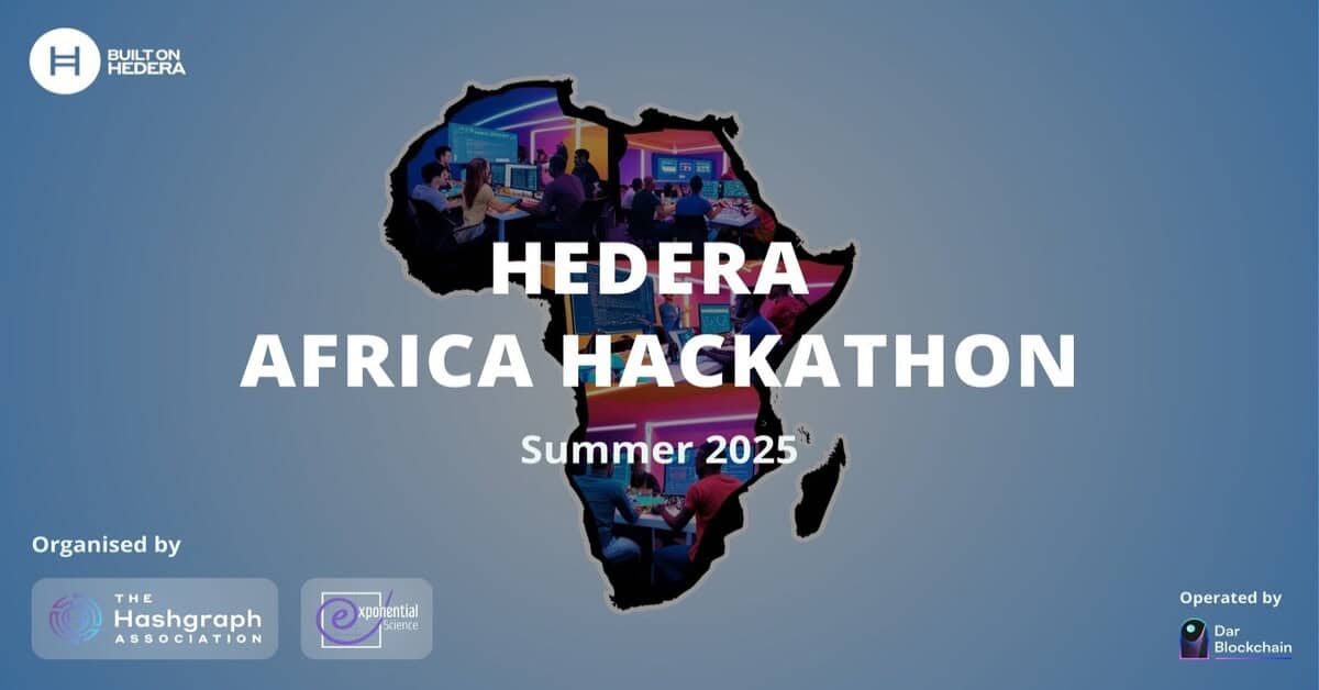 Participants at the 2025 Hedera Africa Hackathon working on Web3 projects in Africa.