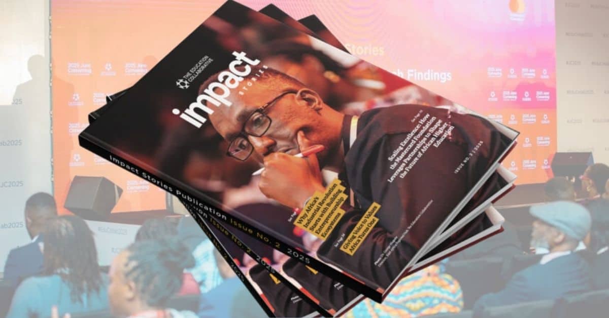 Cover of Impact Stories 2025 showcasing African higher education transformation.
